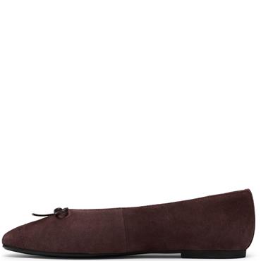 CLARKS WOMENS BEFANA BOW LEATHER FLATS - BROWN